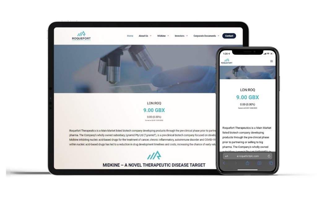 Roquefort Therapeutics: New website, Screwloose IT